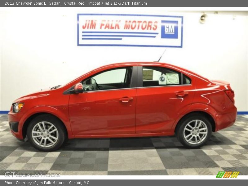 Crystal Red Tintcoat / Jet Black/Dark Titanium 2013 Chevrolet Sonic LT Sedan