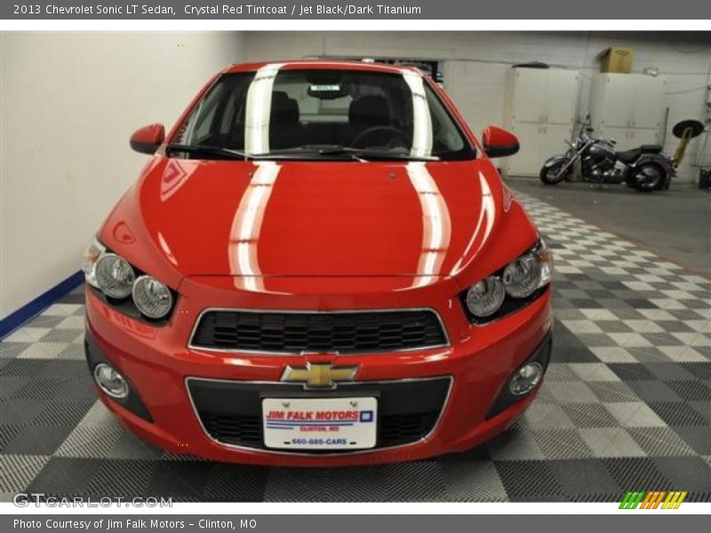 Crystal Red Tintcoat / Jet Black/Dark Titanium 2013 Chevrolet Sonic LT Sedan