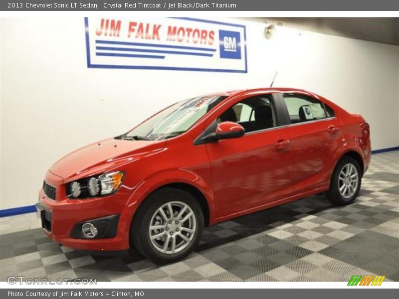 Crystal Red Tintcoat / Jet Black/Dark Titanium 2013 Chevrolet Sonic LT Sedan