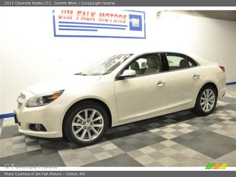 Summit White / Cocoa/Light Neutral 2013 Chevrolet Malibu LTZ