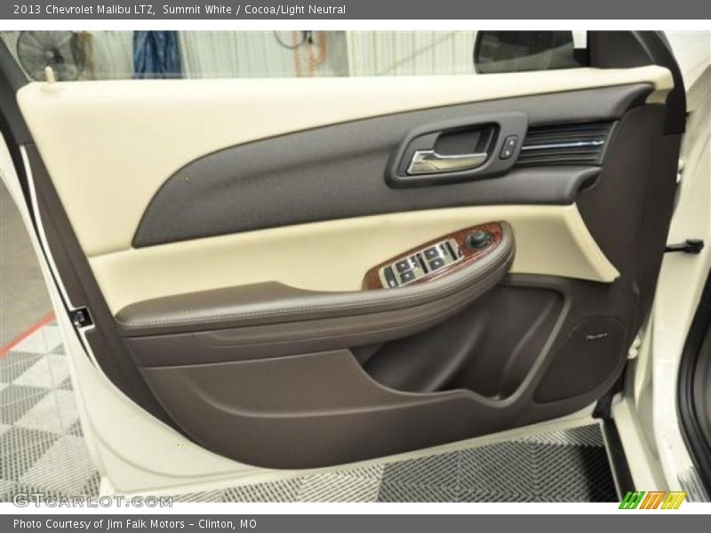 Summit White / Cocoa/Light Neutral 2013 Chevrolet Malibu LTZ