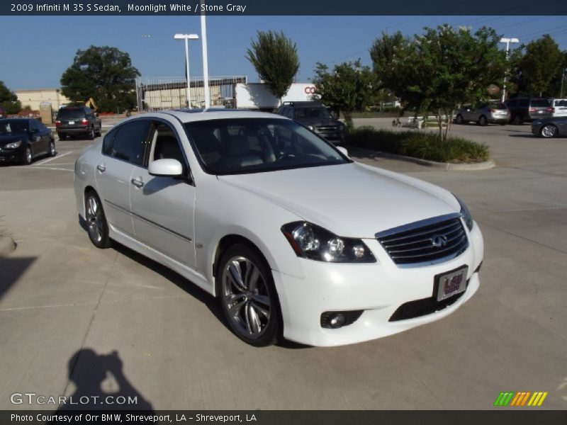 Moonlight White / Stone Gray 2009 Infiniti M 35 S Sedan