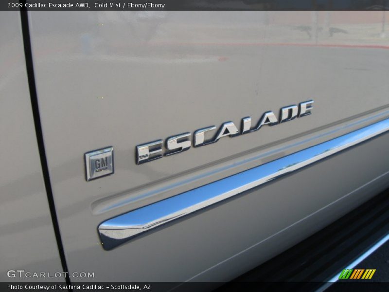 Gold Mist / Ebony/Ebony 2009 Cadillac Escalade AWD