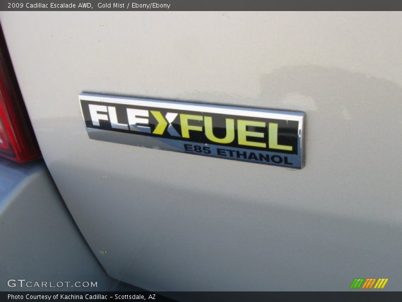 Gold Mist / Ebony/Ebony 2009 Cadillac Escalade AWD