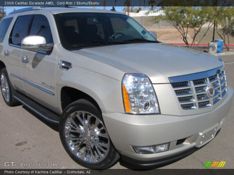 Gold Mist / Ebony/Ebony 2009 Cadillac Escalade AWD