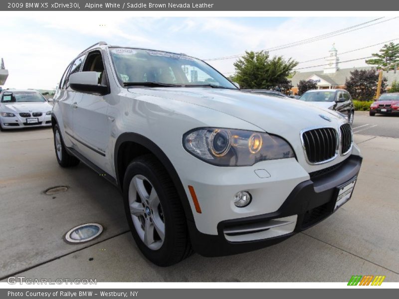 Alpine White / Saddle Brown Nevada Leather 2009 BMW X5 xDrive30i