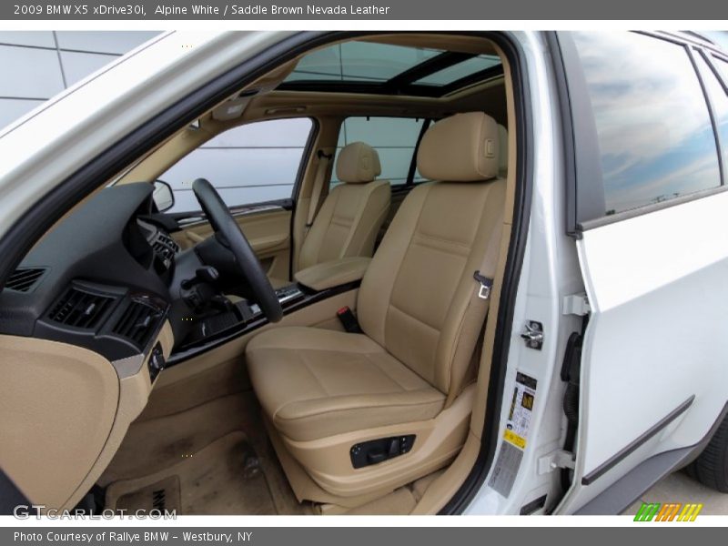 Alpine White / Saddle Brown Nevada Leather 2009 BMW X5 xDrive30i