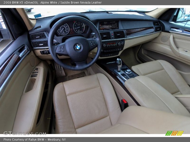 Alpine White / Saddle Brown Nevada Leather 2009 BMW X5 xDrive30i