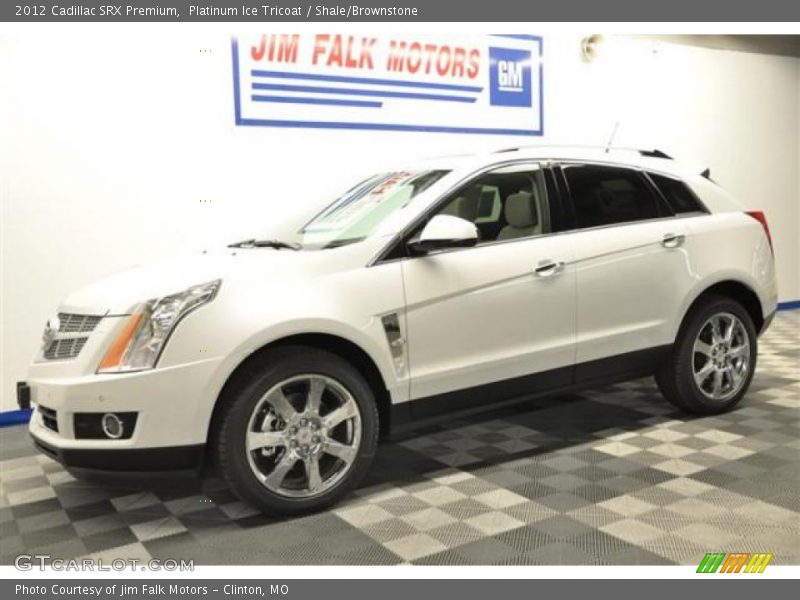 Platinum Ice Tricoat / Shale/Brownstone 2012 Cadillac SRX Premium