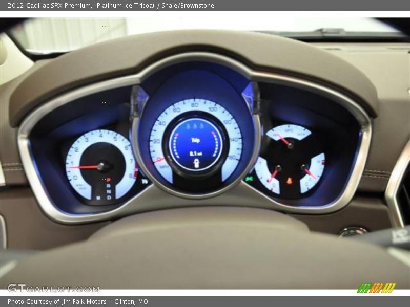 Platinum Ice Tricoat / Shale/Brownstone 2012 Cadillac SRX Premium