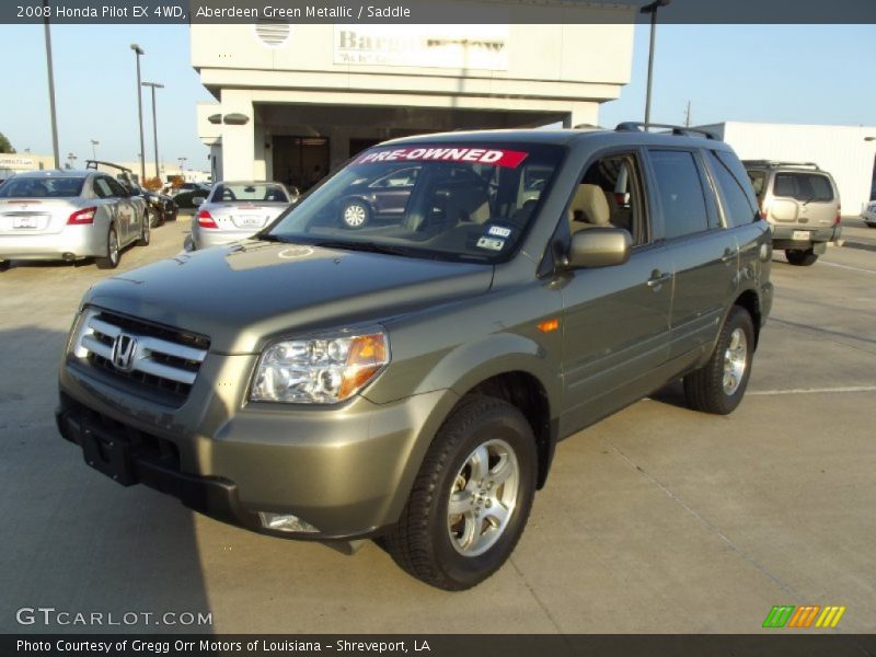 Aberdeen Green Metallic / Saddle 2008 Honda Pilot EX 4WD