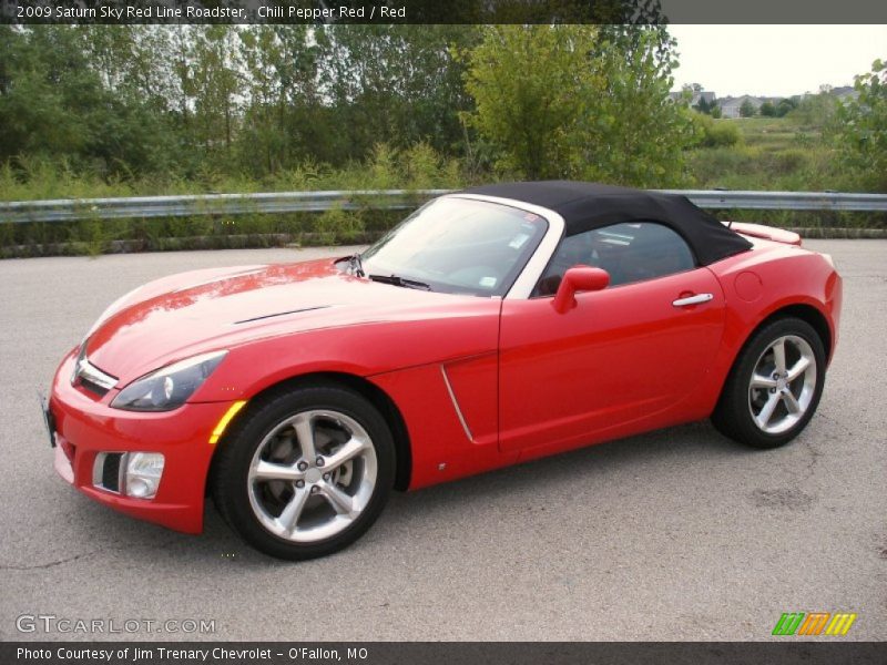 Front 3/4 View of 2009 Sky Red Line Roadster