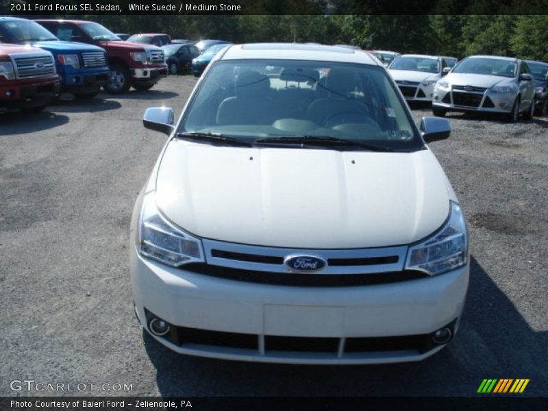 White Suede / Medium Stone 2011 Ford Focus SEL Sedan