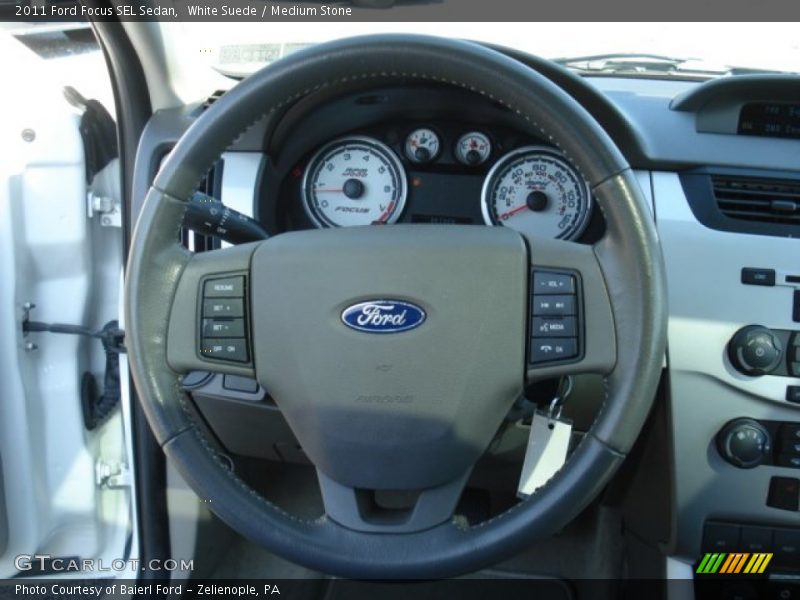 White Suede / Medium Stone 2011 Ford Focus SEL Sedan