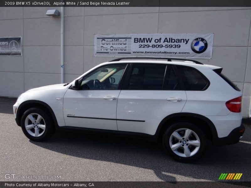 Alpine White / Sand Beige Nevada Leather 2009 BMW X5 xDrive30i