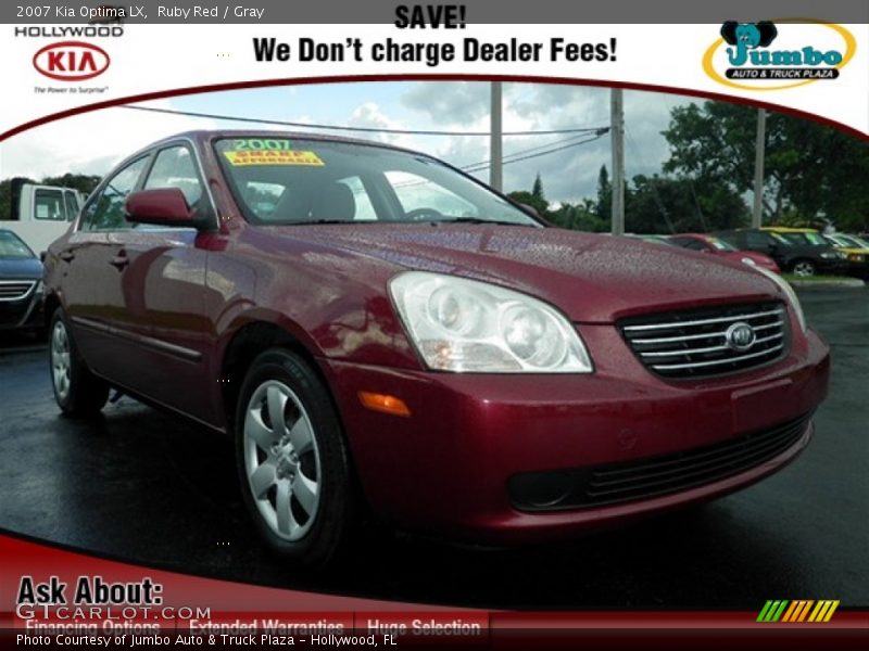 Ruby Red / Gray 2007 Kia Optima LX