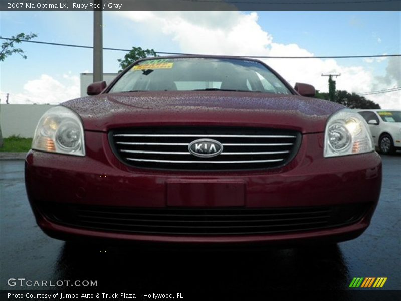 Ruby Red / Gray 2007 Kia Optima LX