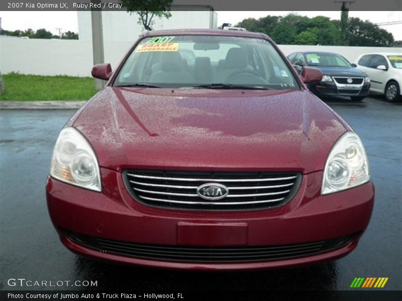 Ruby Red / Gray 2007 Kia Optima LX