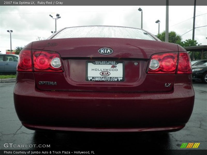 Ruby Red / Gray 2007 Kia Optima LX