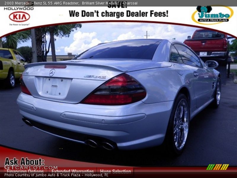 Brilliant Silver Metallic / Charcoal 2003 Mercedes-Benz SL 55 AMG Roadster