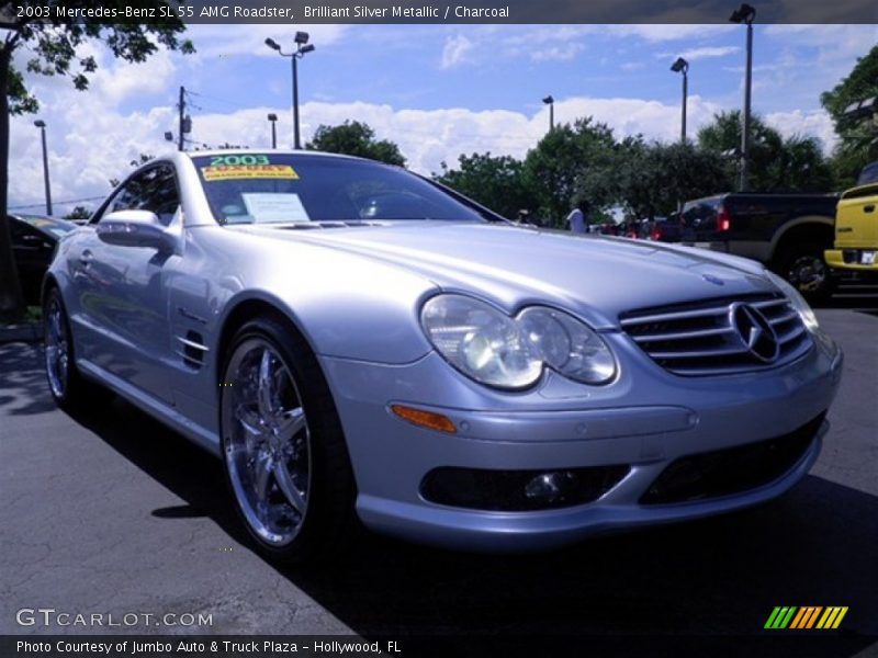 Brilliant Silver Metallic / Charcoal 2003 Mercedes-Benz SL 55 AMG Roadster