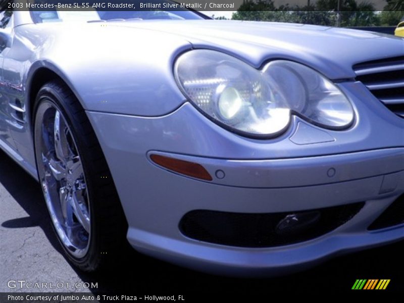 Brilliant Silver Metallic / Charcoal 2003 Mercedes-Benz SL 55 AMG Roadster