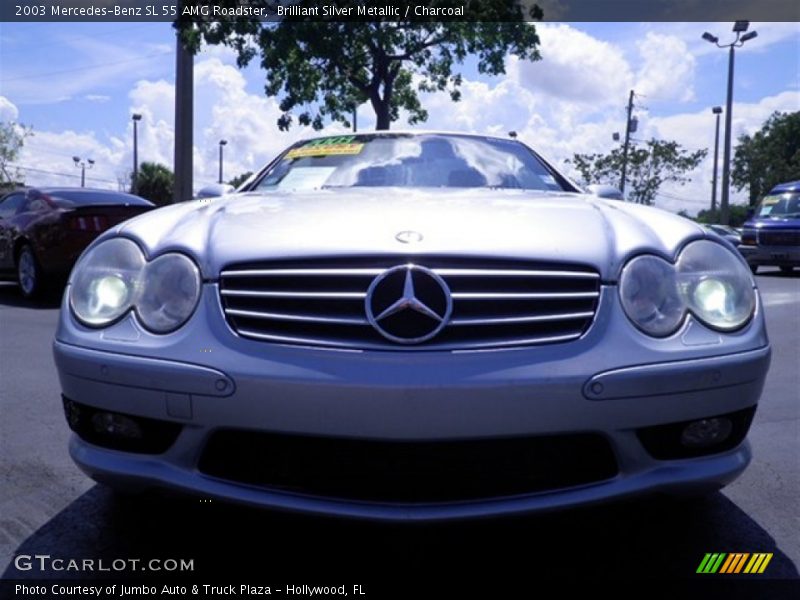 Brilliant Silver Metallic / Charcoal 2003 Mercedes-Benz SL 55 AMG Roadster