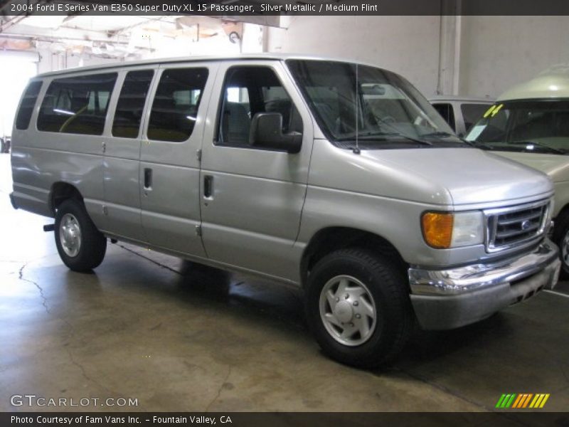 Silver Metallic / Medium Flint 2004 Ford E Series Van E350 Super Duty XL 15 Passenger