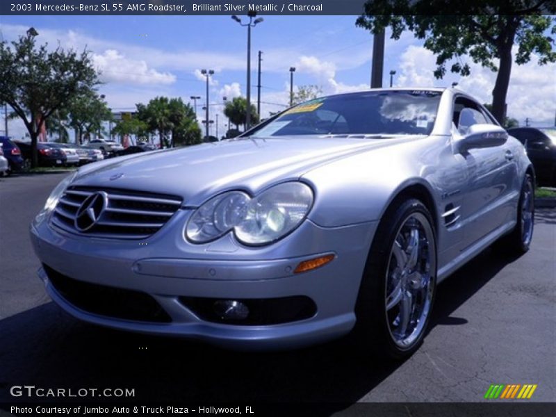 Brilliant Silver Metallic / Charcoal 2003 Mercedes-Benz SL 55 AMG Roadster