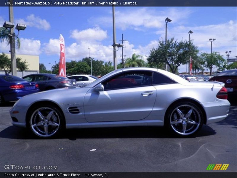 Brilliant Silver Metallic / Charcoal 2003 Mercedes-Benz SL 55 AMG Roadster