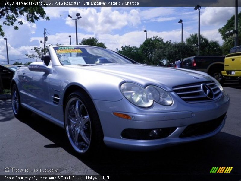 Brilliant Silver Metallic / Charcoal 2003 Mercedes-Benz SL 55 AMG Roadster