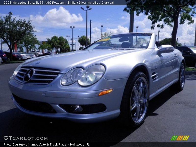 Brilliant Silver Metallic / Charcoal 2003 Mercedes-Benz SL 55 AMG Roadster