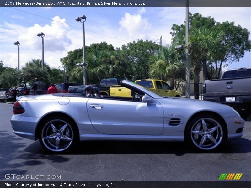 Brilliant Silver Metallic / Charcoal 2003 Mercedes-Benz SL 55 AMG Roadster
