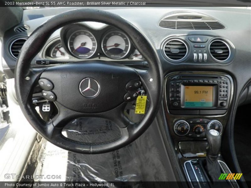 Brilliant Silver Metallic / Charcoal 2003 Mercedes-Benz SL 55 AMG Roadster