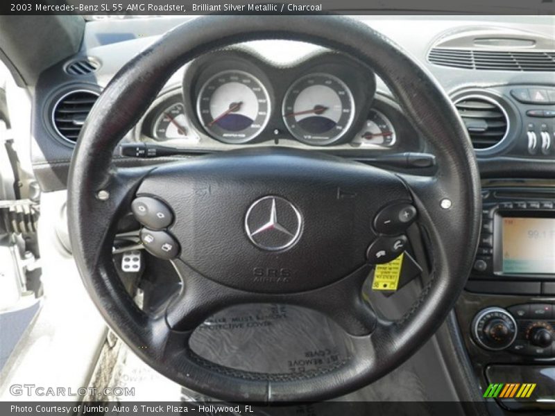 Brilliant Silver Metallic / Charcoal 2003 Mercedes-Benz SL 55 AMG Roadster