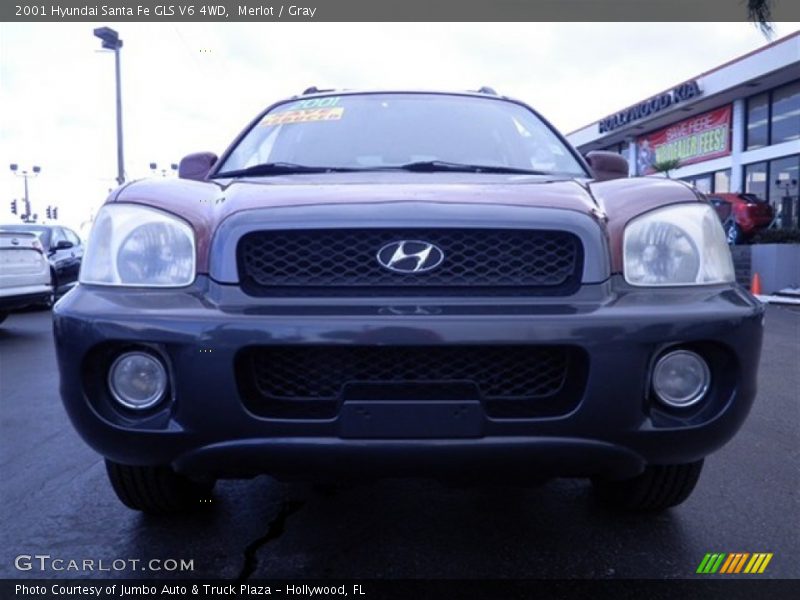Merlot / Gray 2001 Hyundai Santa Fe GLS V6 4WD