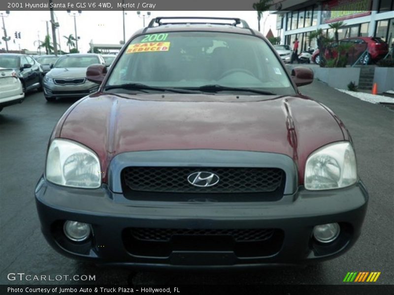 Merlot / Gray 2001 Hyundai Santa Fe GLS V6 4WD