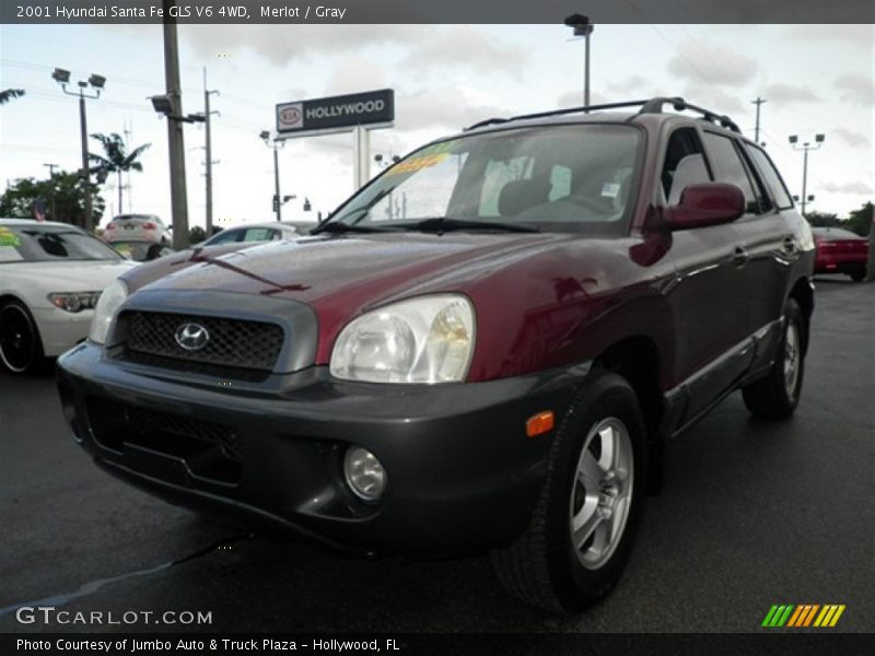 Merlot / Gray 2001 Hyundai Santa Fe GLS V6 4WD