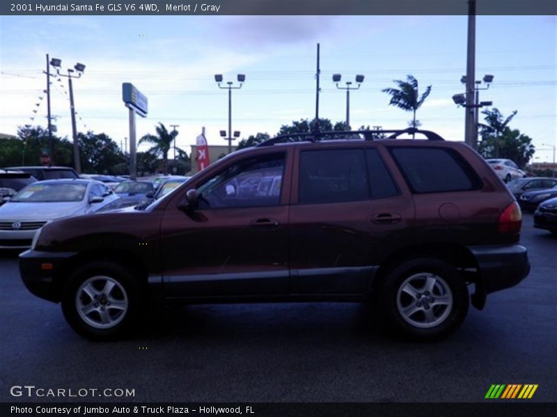 Merlot / Gray 2001 Hyundai Santa Fe GLS V6 4WD