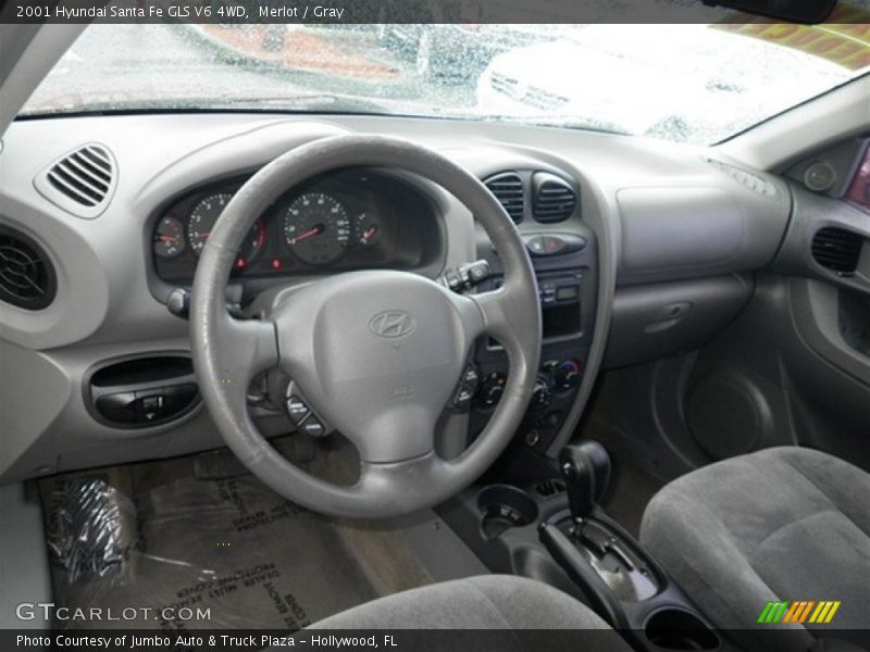 Merlot / Gray 2001 Hyundai Santa Fe GLS V6 4WD