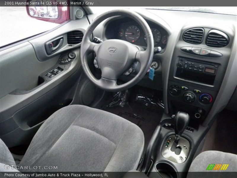 Merlot / Gray 2001 Hyundai Santa Fe GLS V6 4WD