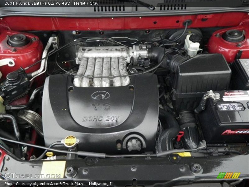Merlot / Gray 2001 Hyundai Santa Fe GLS V6 4WD