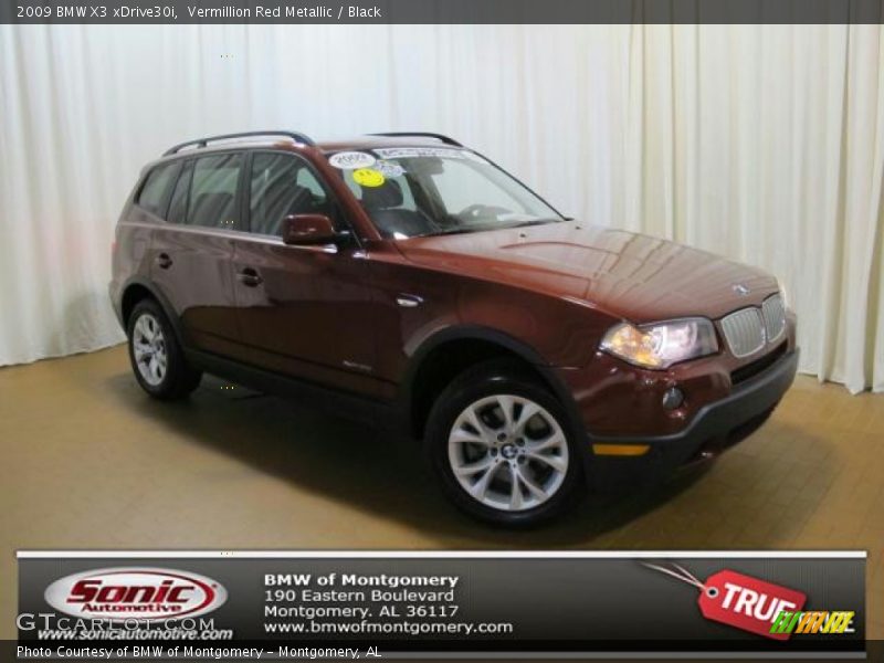 Vermillion Red Metallic / Black 2009 BMW X3 xDrive30i