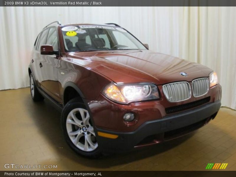 Vermillion Red Metallic / Black 2009 BMW X3 xDrive30i