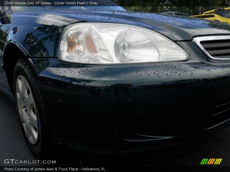 Clover Green Pearl / Gray 2000 Honda Civic VP Sedan