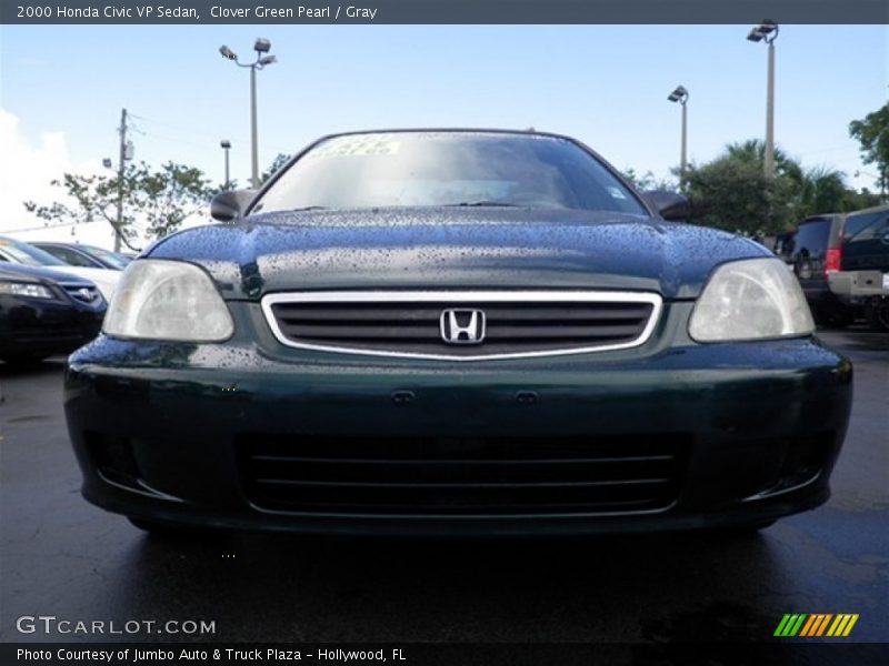 Clover Green Pearl / Gray 2000 Honda Civic VP Sedan