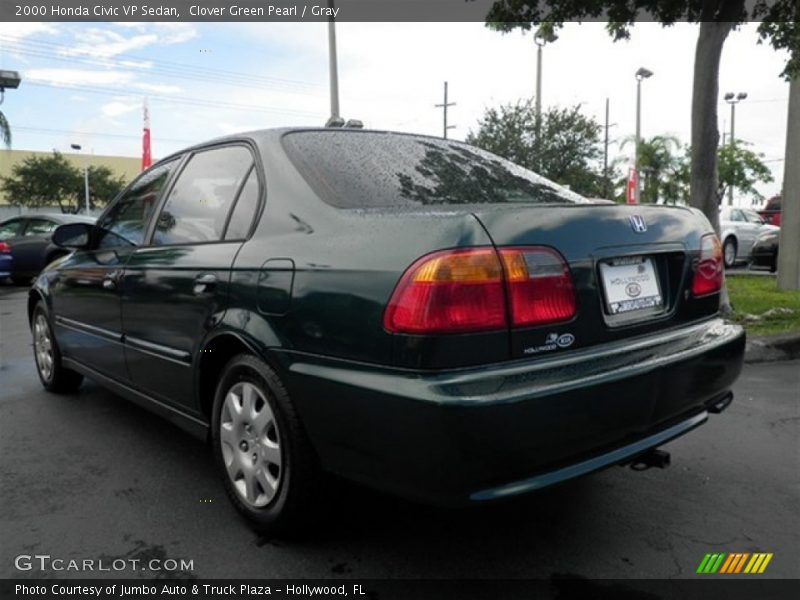 Clover Green Pearl / Gray 2000 Honda Civic VP Sedan