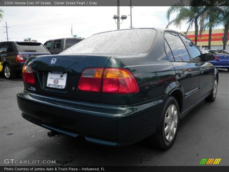 Clover Green Pearl / Gray 2000 Honda Civic VP Sedan