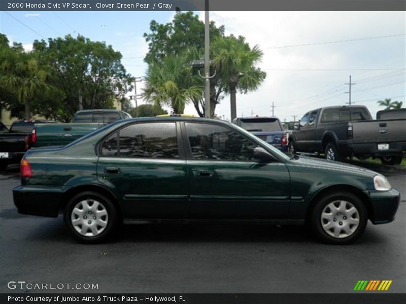 Clover Green Pearl / Gray 2000 Honda Civic VP Sedan