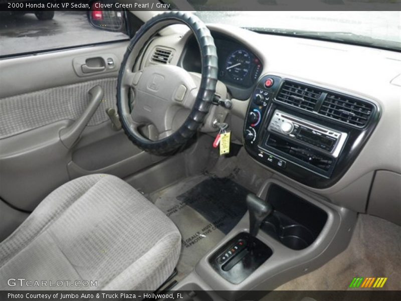 Clover Green Pearl / Gray 2000 Honda Civic VP Sedan